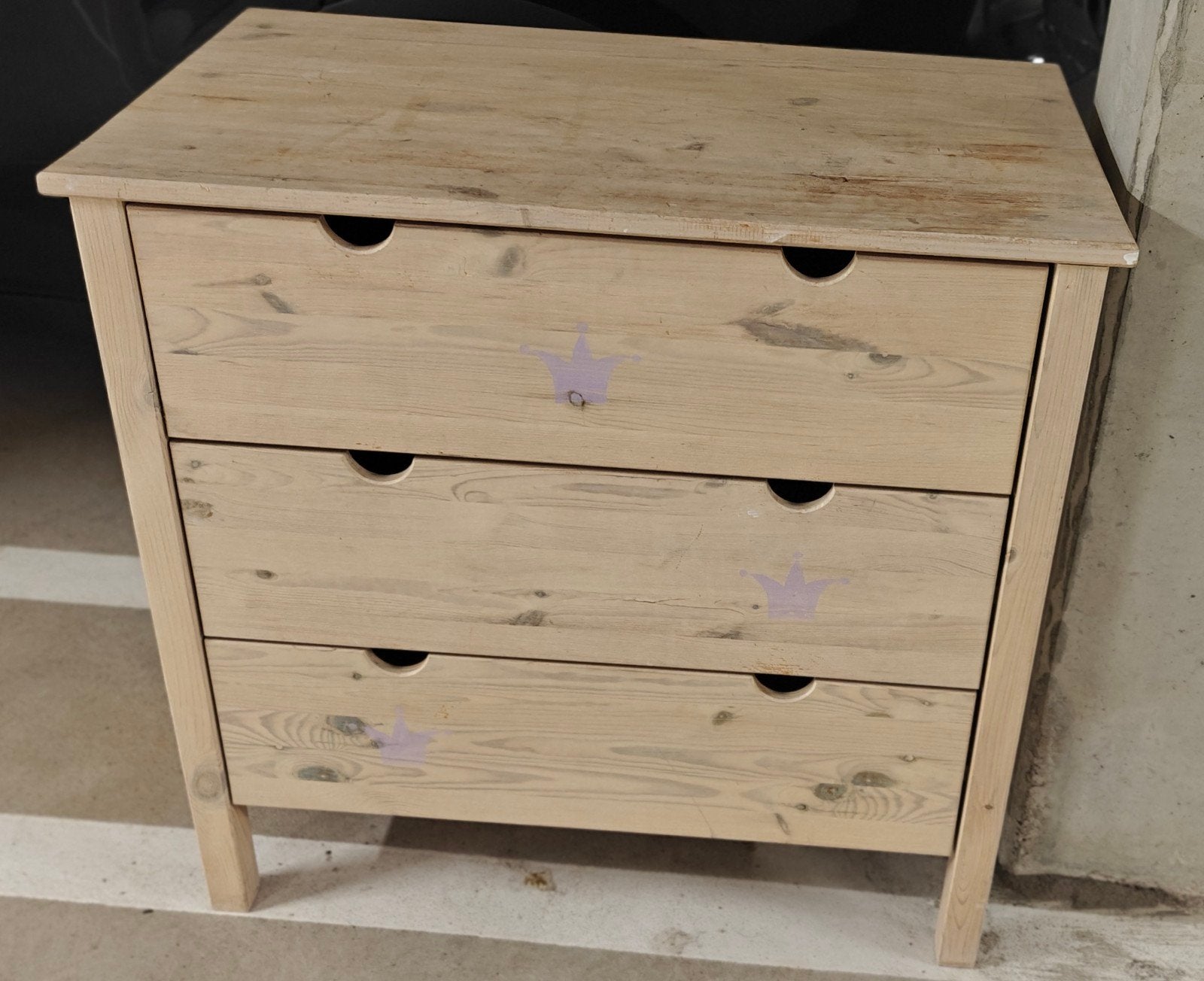 Gratis: Houten ladekast met 3 laden, Ophalen, Gebruikt, 50 tot 100 cm, 3 of 4 laden