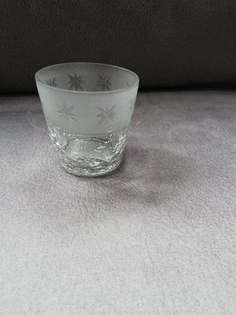 Glazen waxinelichtje houder met sterrenrand, Diversen, Ophalen of Verzenden, Nieuw