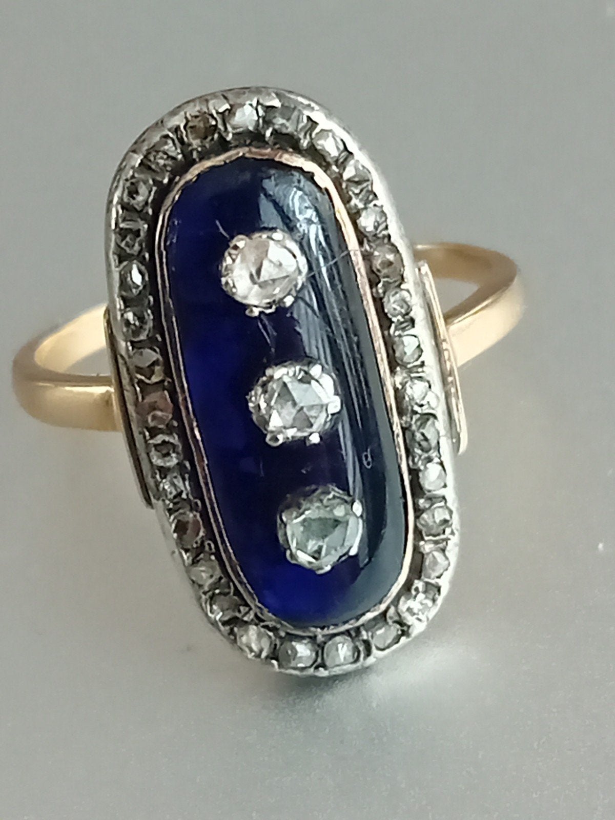 Unieke Victoriaanse 'Bague au Firmament' Ring met Diamanten, Verzenden, Goud, Ring, Met edelsteen