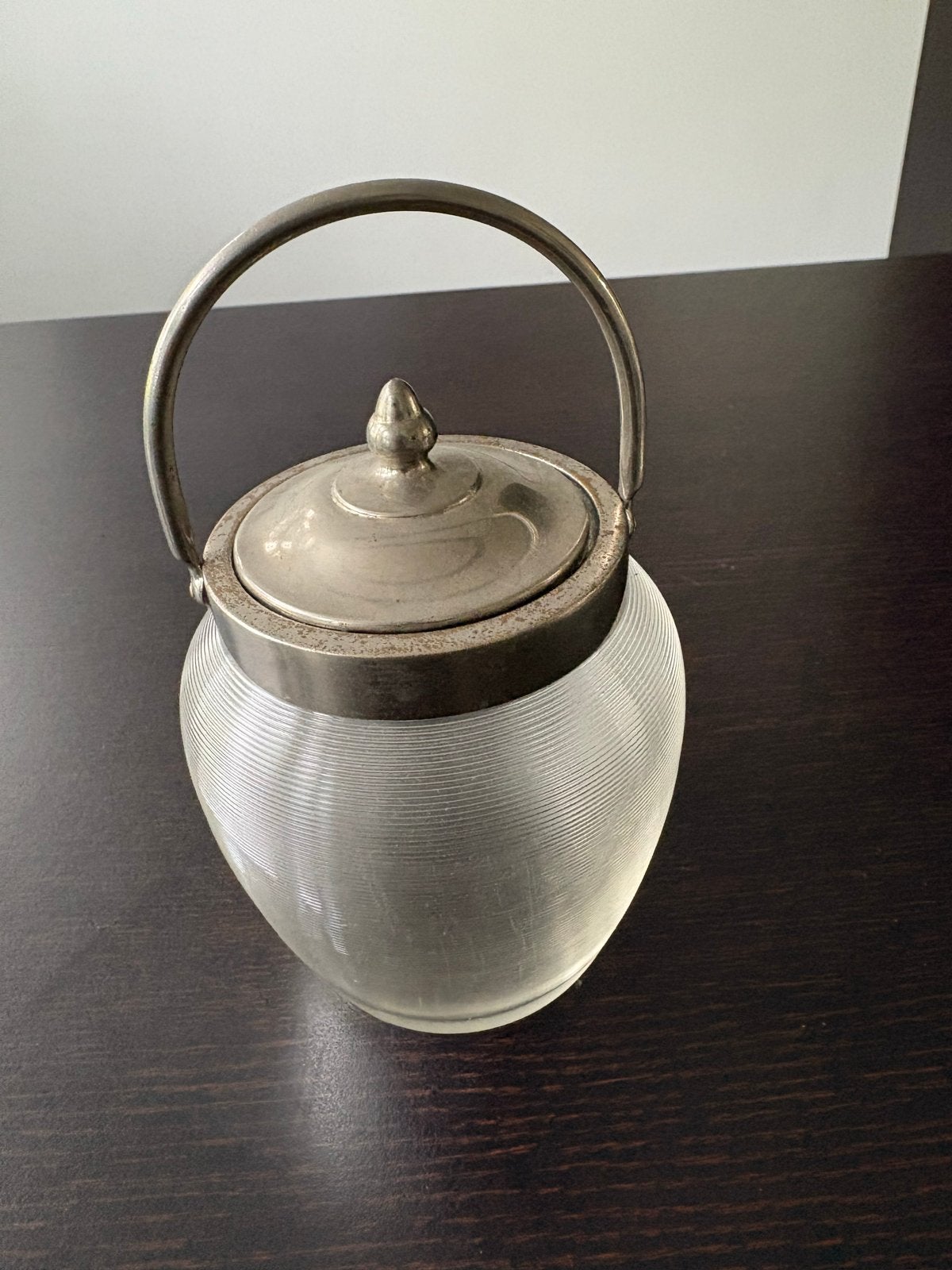 Vintage fries draadglas koekpot biscuitvat, Ophalen of Verzenden