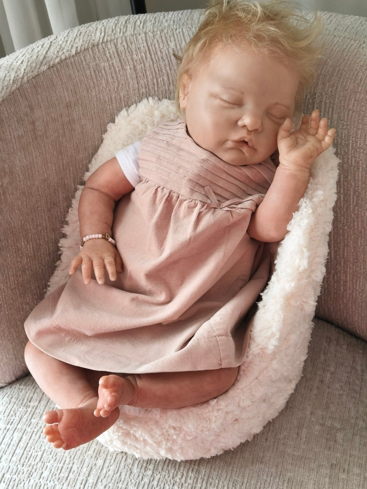 Reborn baby "Ruby" (door Cassie Brace) met certificaat, Ophalen of Verzenden, Zo goed als nieuw, Pop, Levensecht of Reborn