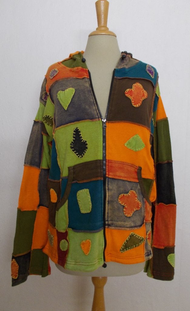 Hippie patchwork top/vest met capuchon! XL, Verzenden, Zo goed als nieuw, Maat 46/48 (XL) of groter, Meerkleurig
