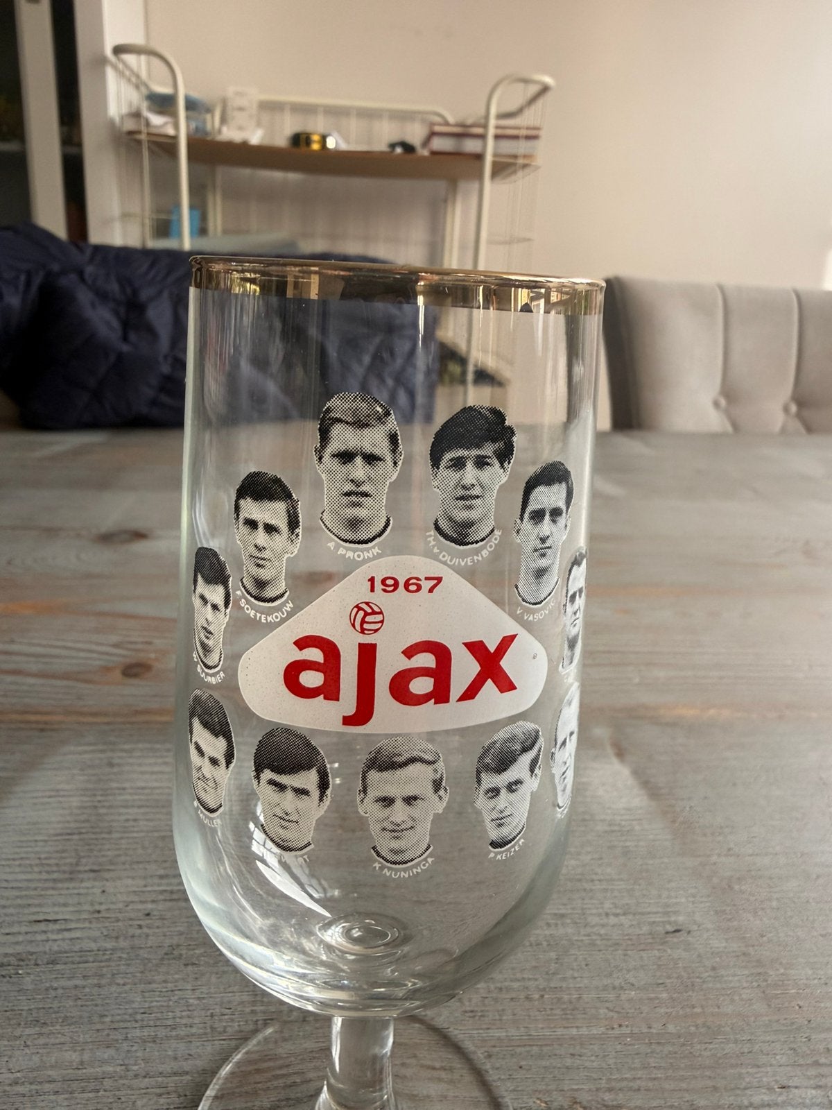 Ajax bierglas uit 1967, Ophalen of Verzenden, Zo goed als nieuw, Ajax, Overige typen