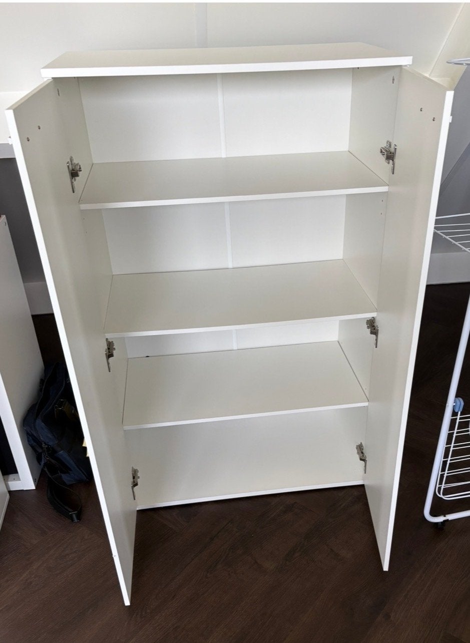 Witte Kledingkast 120 cm hoog met deuren en planken, Ophalen, 100 tot 150 cm, 50 tot 100 cm, Zo goed als nieuw