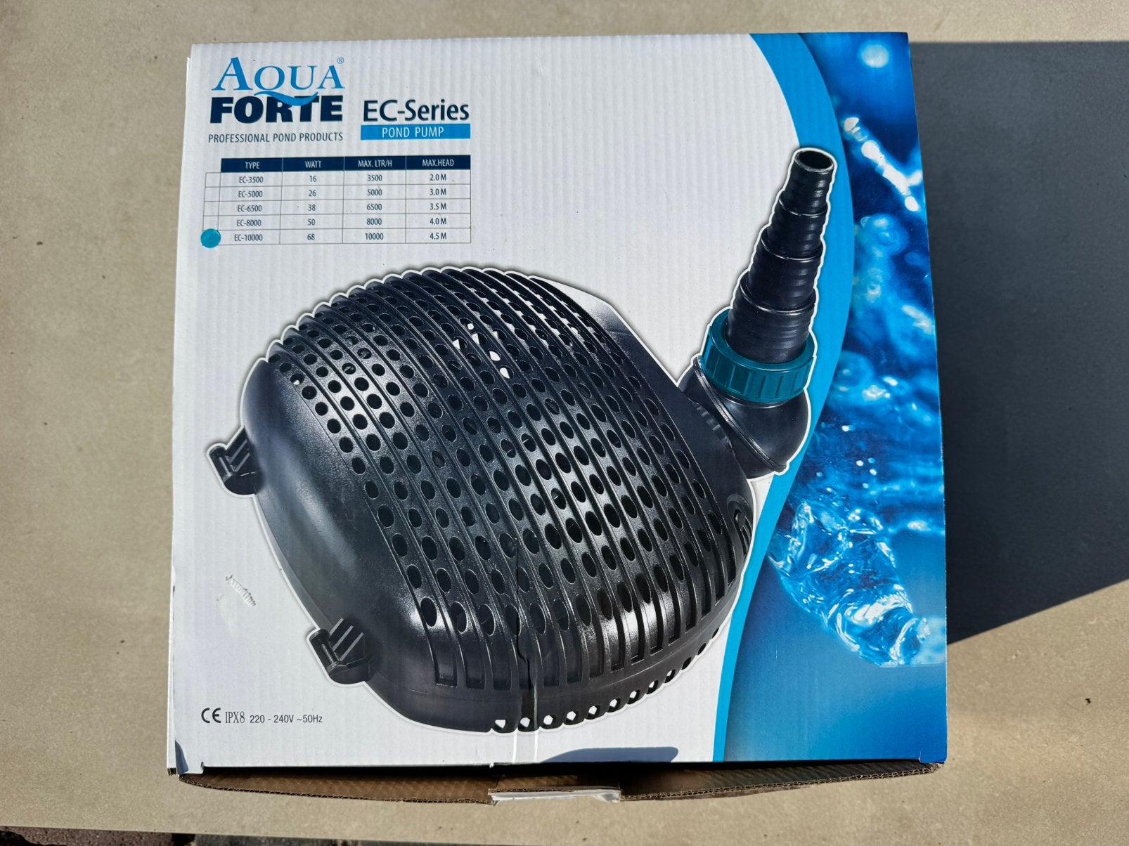 Vijverpomp AquaForte EC 10000 liter per uur., Ophalen, Zo goed als nieuw, Vijverpomp