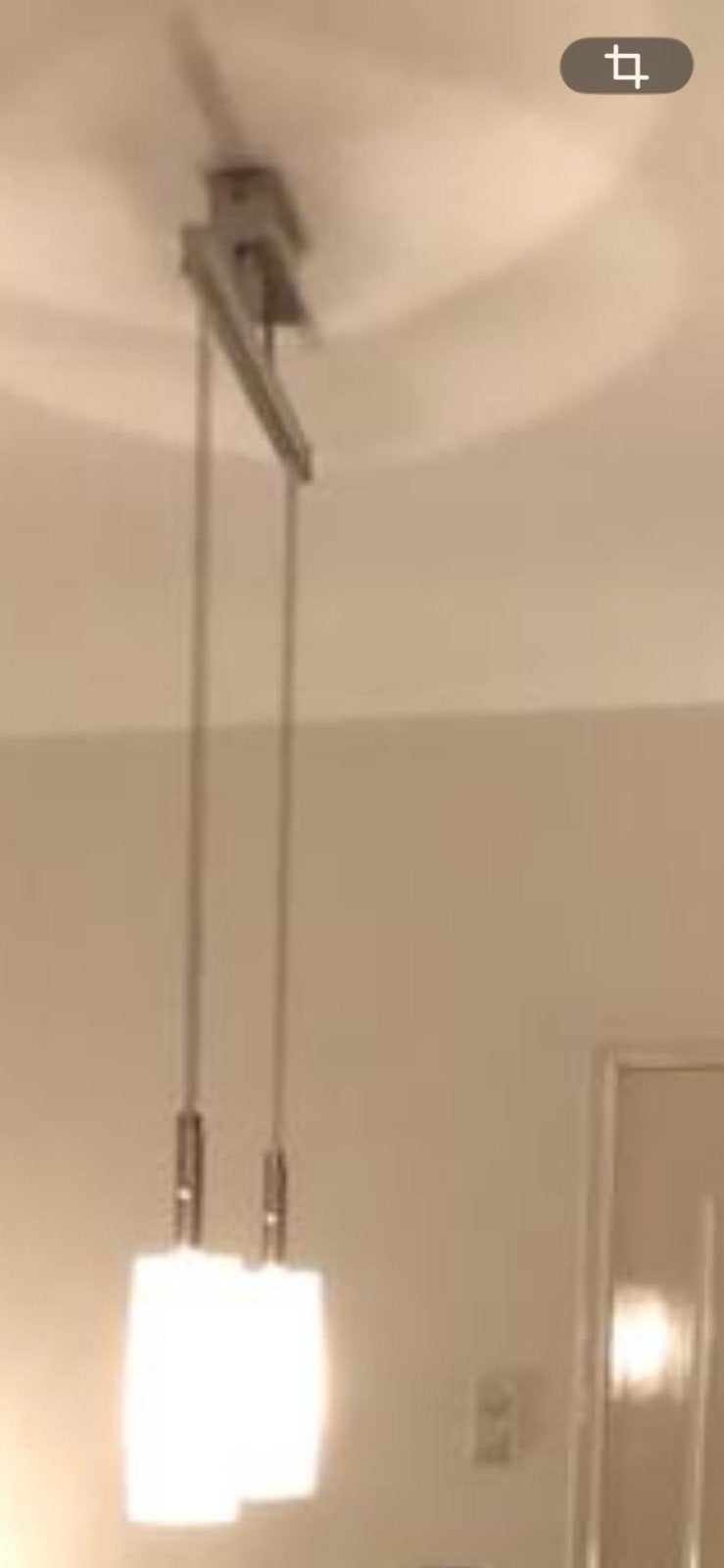 Moderne hanglamp met twee lichtpunten, Ophalen, Zo goed als nieuw, Glas, Modern