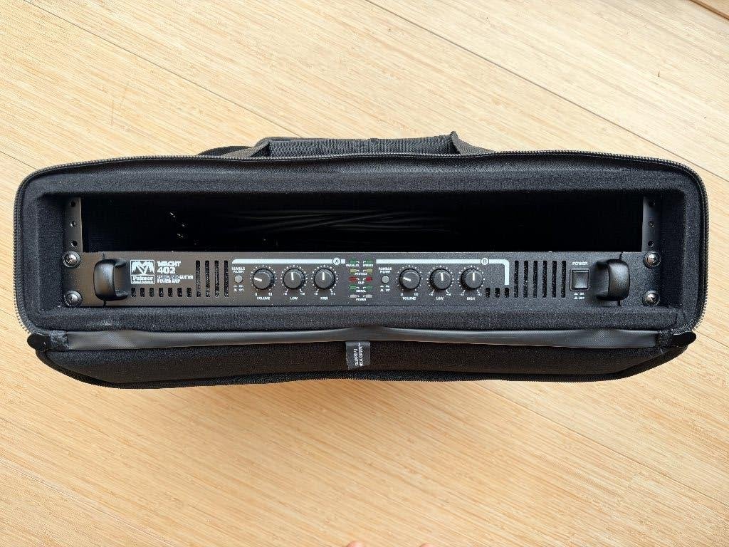 Palmer Macht 402 stereo poweramp + Gator GRB-2U rackcase, Ophalen of Verzenden, Zo goed als nieuw, Gitaar, 100 watt of meer