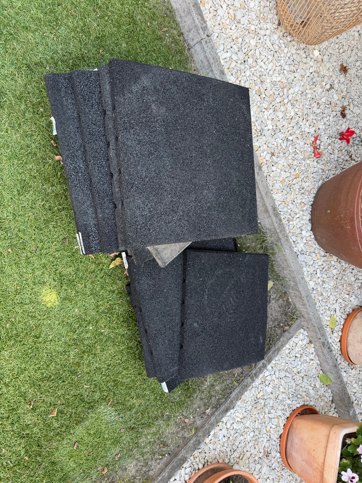 Rubberen terrastegels zwart 40x40 cm, 20 stuks (nieuw), Tuin en Terras, Ophalen, Rubber, Nieuw, Minder dan 5 m²