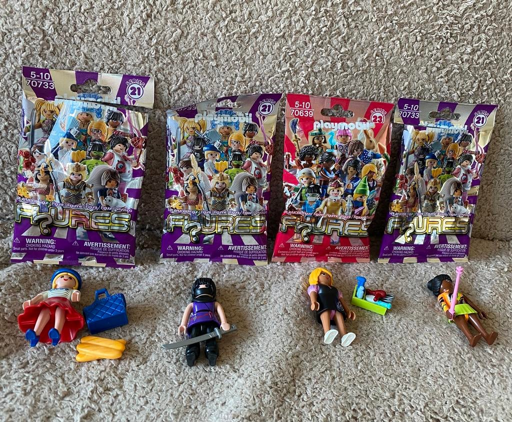 PlayMobil (3x Serie 21 & 1x Serie 23 - Blind Bag), Ophalen of Verzenden, Nieuw, Complete set