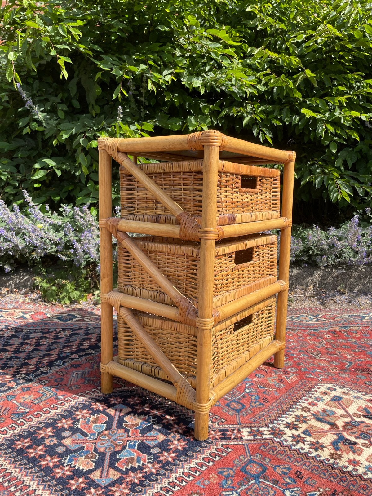 Vintage Kastje met Rotan Manden - Jaren '70, Huis en Inrichting, Kasten | Overige, Ophalen of Verzenden, Gebruikt