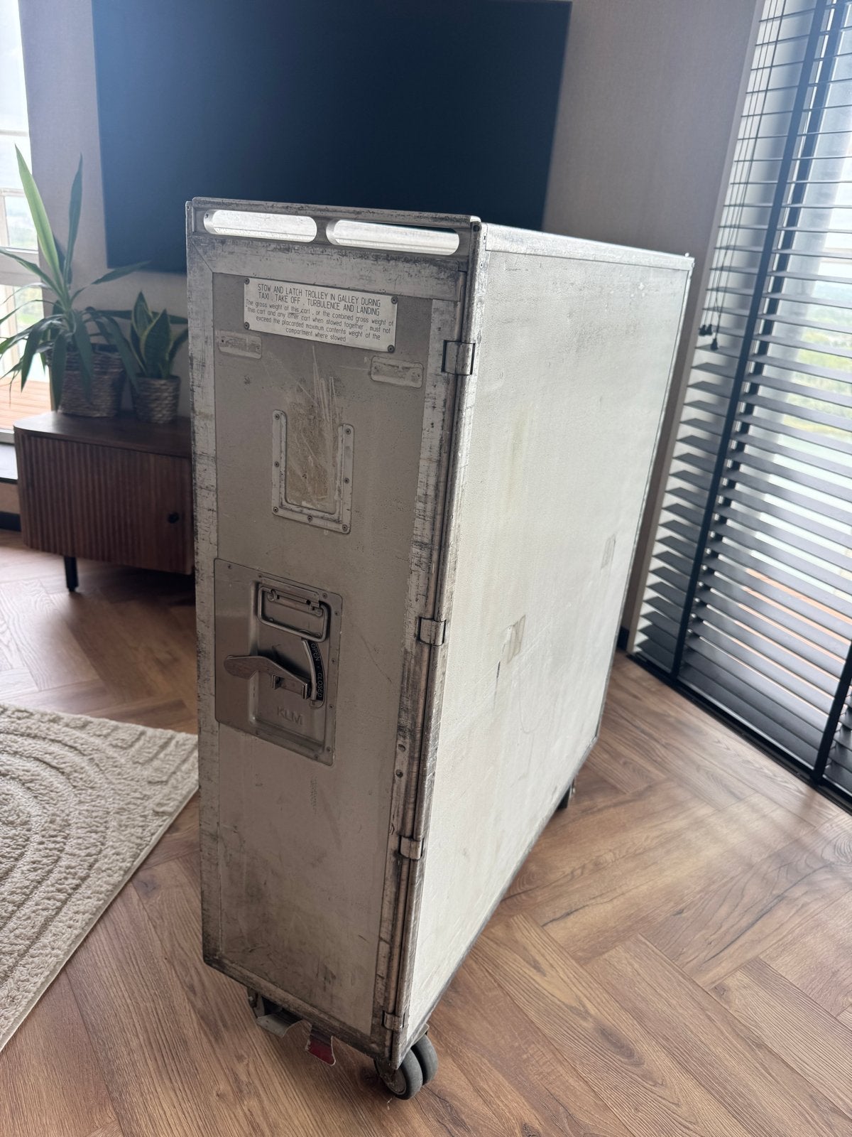 Unieke vintage KLM vliegtuig trolley, Verzamelen, Ophalen, Gebruikt