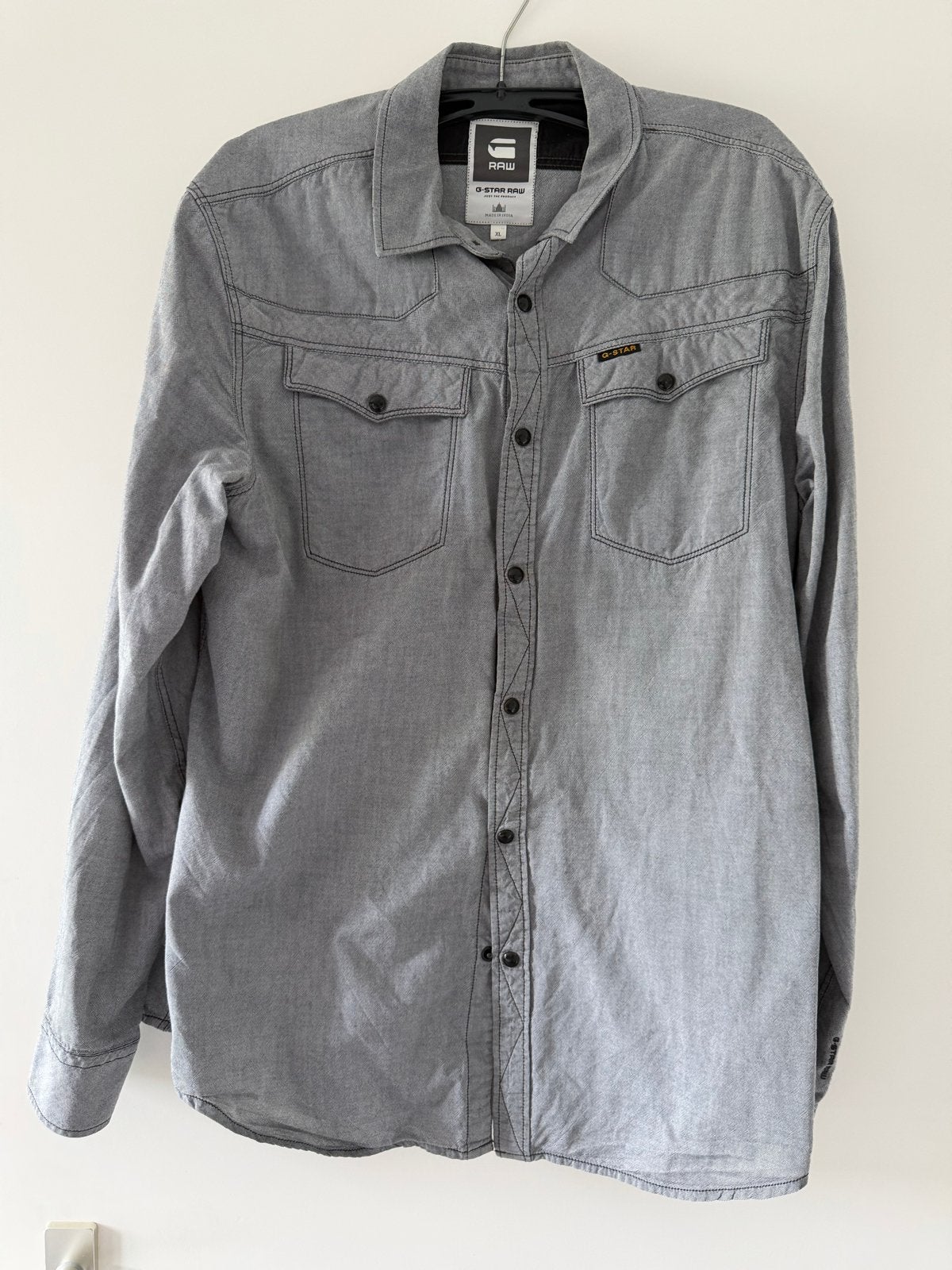 G-Star Raw overhemd grijs XL, Ophalen of Verzenden, Zo goed als nieuw, Grijs, Halswijdte 43/44 (XL)
