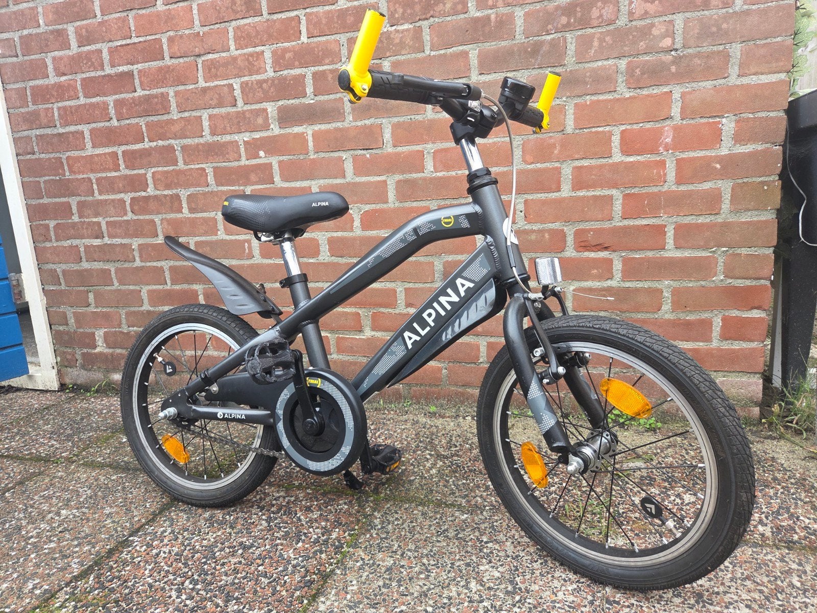 Alpina kinderfiets 16 inch, Fietsen en Brommers, Ophalen, Terugtraprem, Zijwieltjes, 16 tot 20 inch