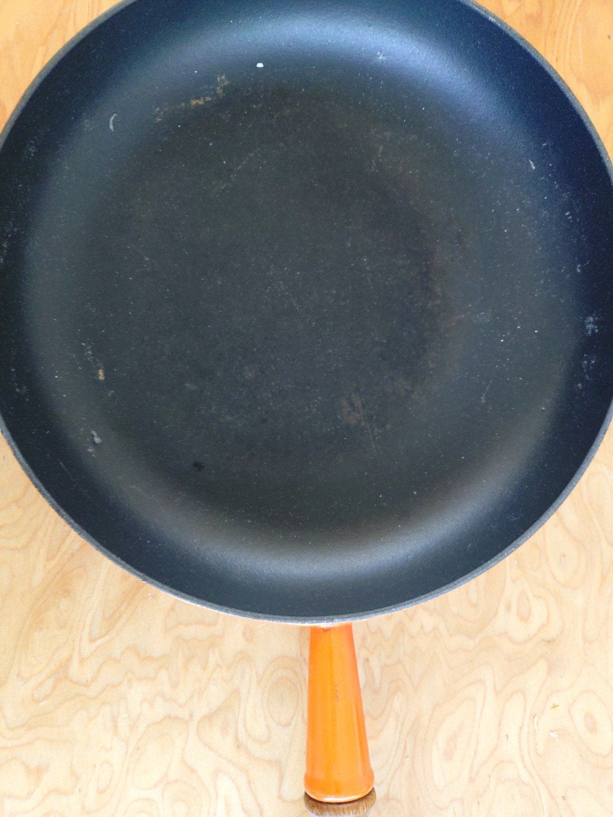 Le Creuset Koekenpan - Gietijzeren Pan met Houten Handvat, Ophalen, Koekenpan, Gebruikt, Gietijzer