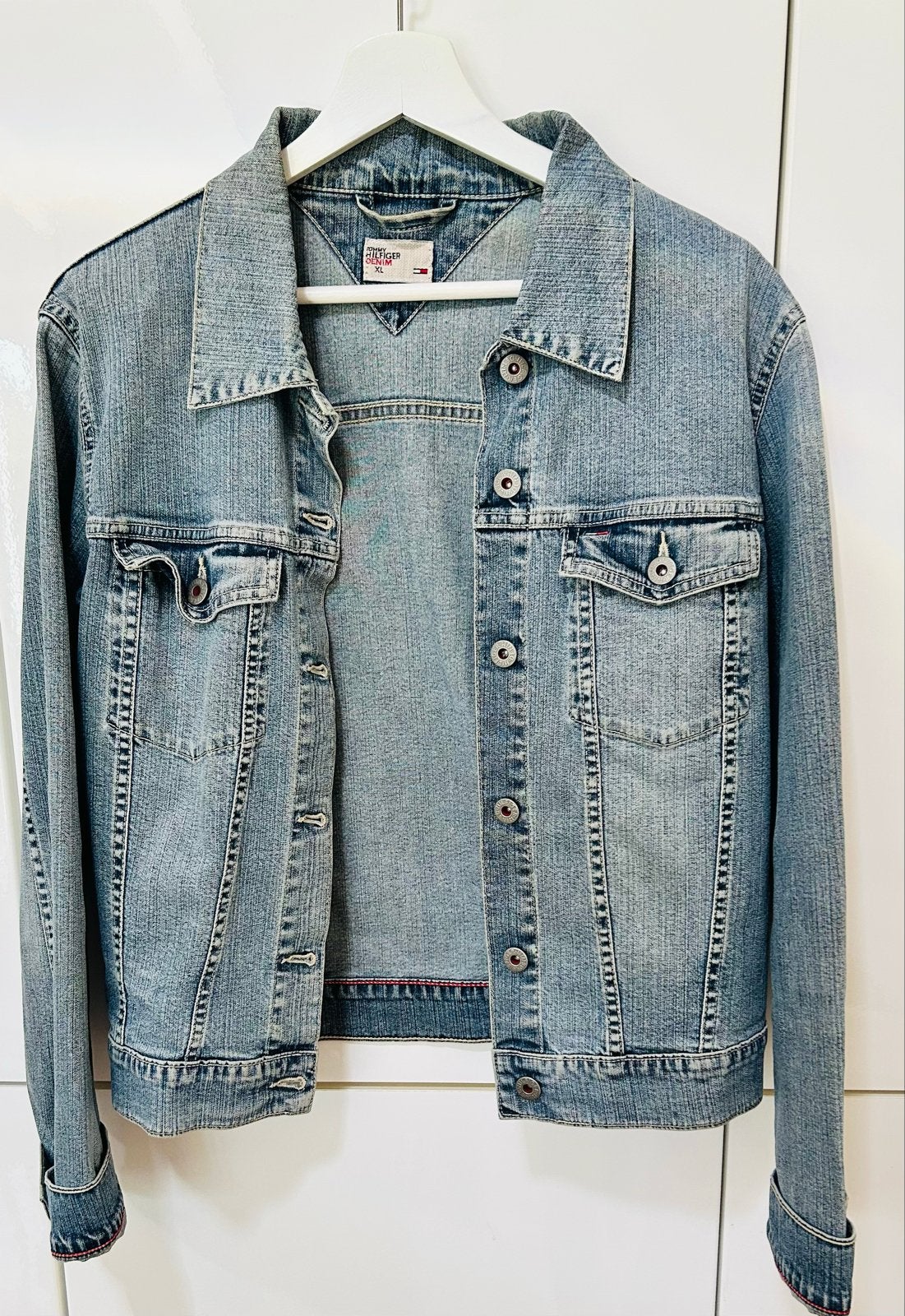 Tommy Hilfiger Denim spijkerjack XL, Kleding | Dames, Ophalen of Verzenden, Gedragen, Maat 46/48 (XL) of groter, Blauw