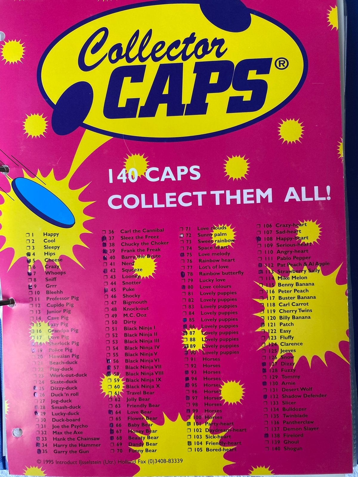 Grote verzameling Collector Caps (140 stuks) in map, Ophalen of Verzenden, Adventure, Verzameling, Met verzamelmap(pen)
