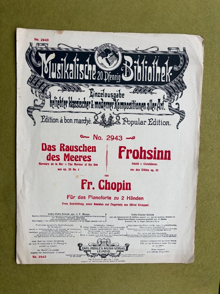 Fr. Chopin: Das Rauschen des Meeres, Gebruikt, Klassiek, Ophalen of Verzenden, Artiest of Componist