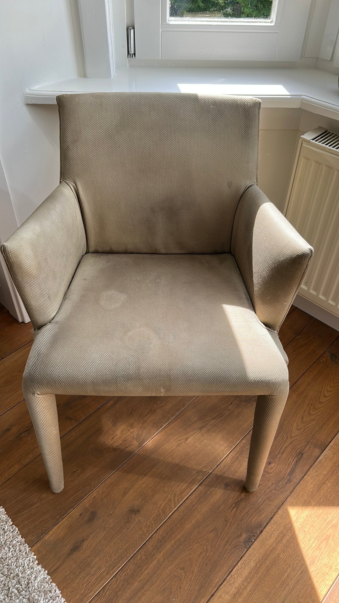 B&B Italia vol au vent eetkamer stoel met armleuningen, Ophalen, Gebruikt, 50 tot 75 cm