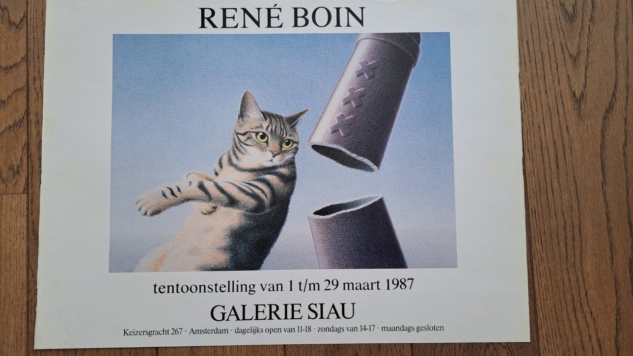 René Boin Tentoonstellingsposter Kat Galerie Siau 1987, Ophalen of Verzenden, Zo goed als nieuw, Rechthoekig Liggend