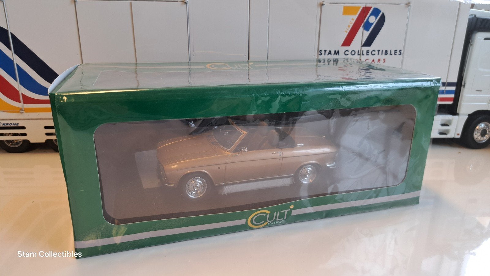 Cult Scale Models Peugeot 304 Convertible Gold Mett. - 1973, Overige merken, Auto, Ophalen of Verzenden, Zo goed als nieuw