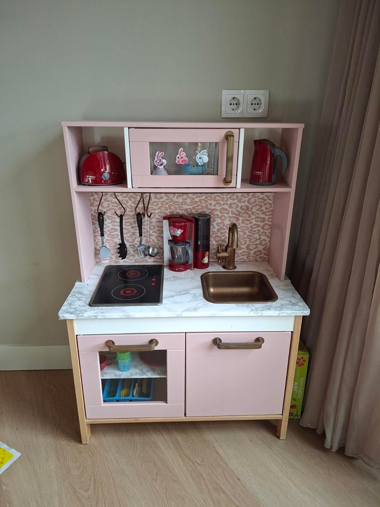 Leuk IKEA Duktig speelkeukentje - Roze met marmerlook, Ophalen, Gebruikt, Hout, Speelkeuken