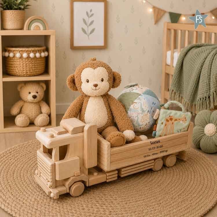 Kraamcadeau Grote gevulde vrachtwagen Little Dutch Safari, Kraamcadeau, Verzenden, Info@freubelshoponline.nl, Klimmen