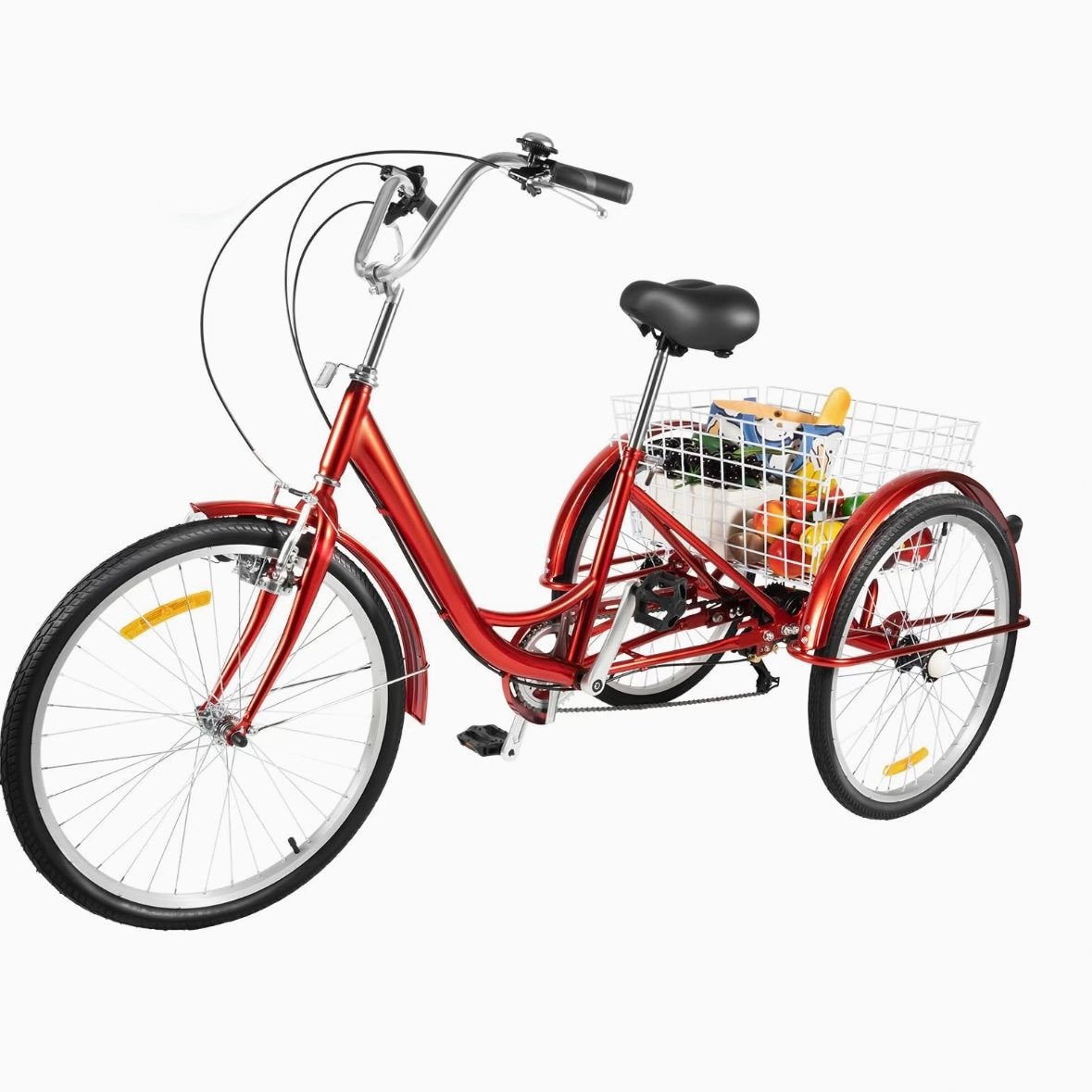 Rode driewieler met mand - Comfortabel en stabiel, Ophalen of Verzenden, Gebruikt, Velgrem, Verstelbare zitting