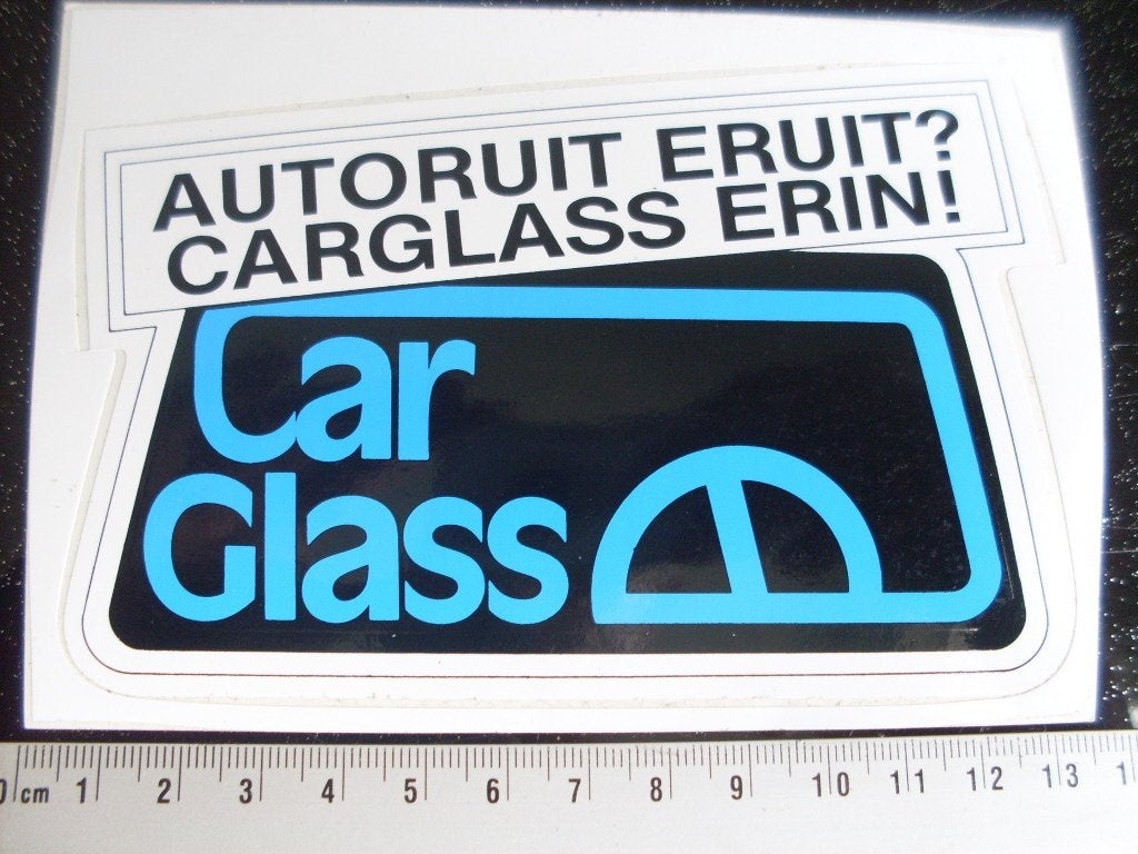sticker autoruit eruit? carglass erin! car glass logo, Verzamelen, Stickers, Verzenden, Zo goed als nieuw, Bedrijf of Vereniging