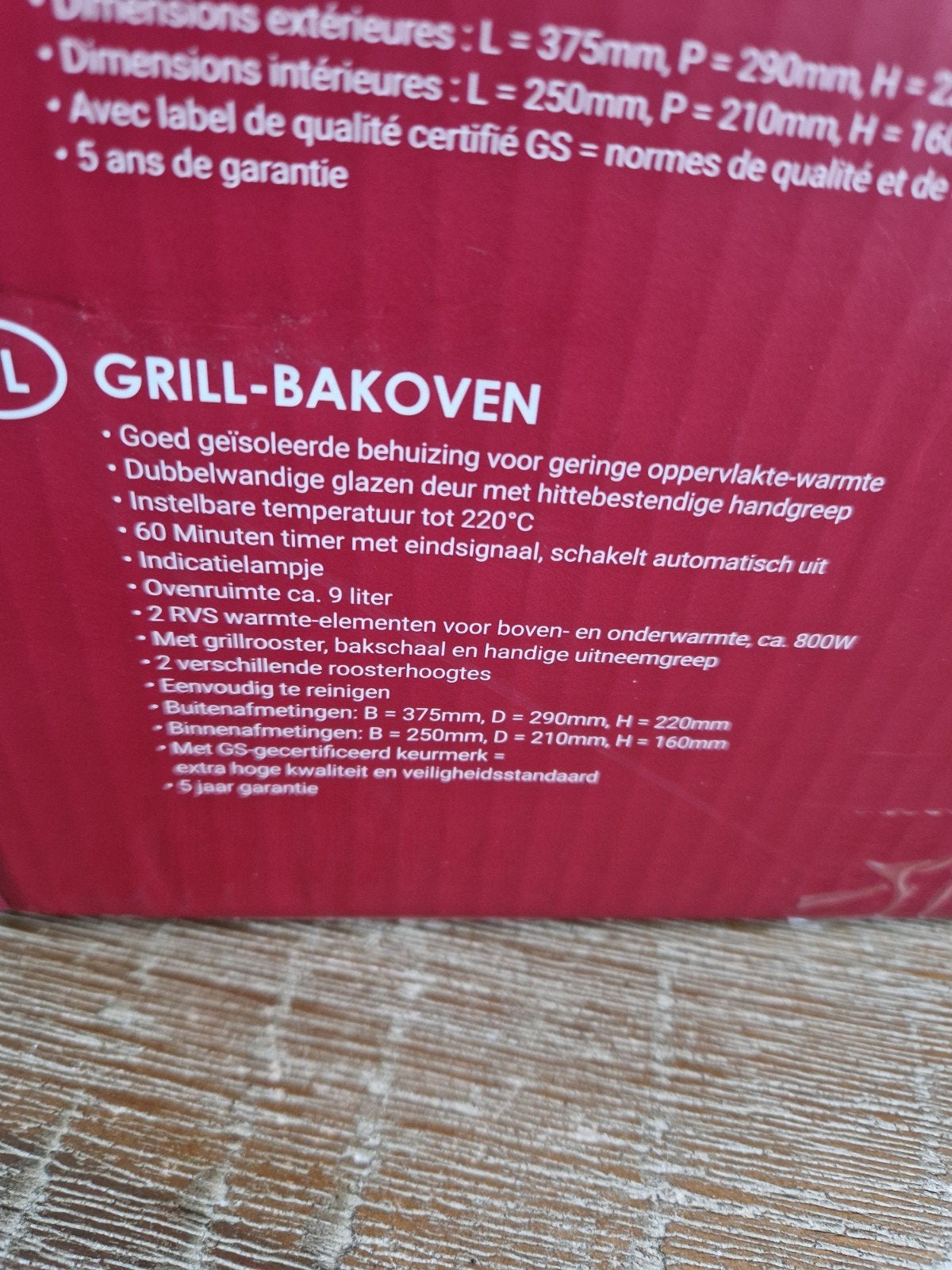 grill bakoventje, Ophalen of Verzenden