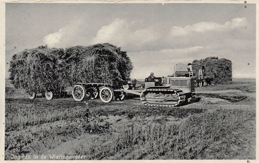 703-004-045 Oogsten in de Wieringermeer, Verzamelen, Ophalen of Verzenden, Voor 1920, Noord-Holland