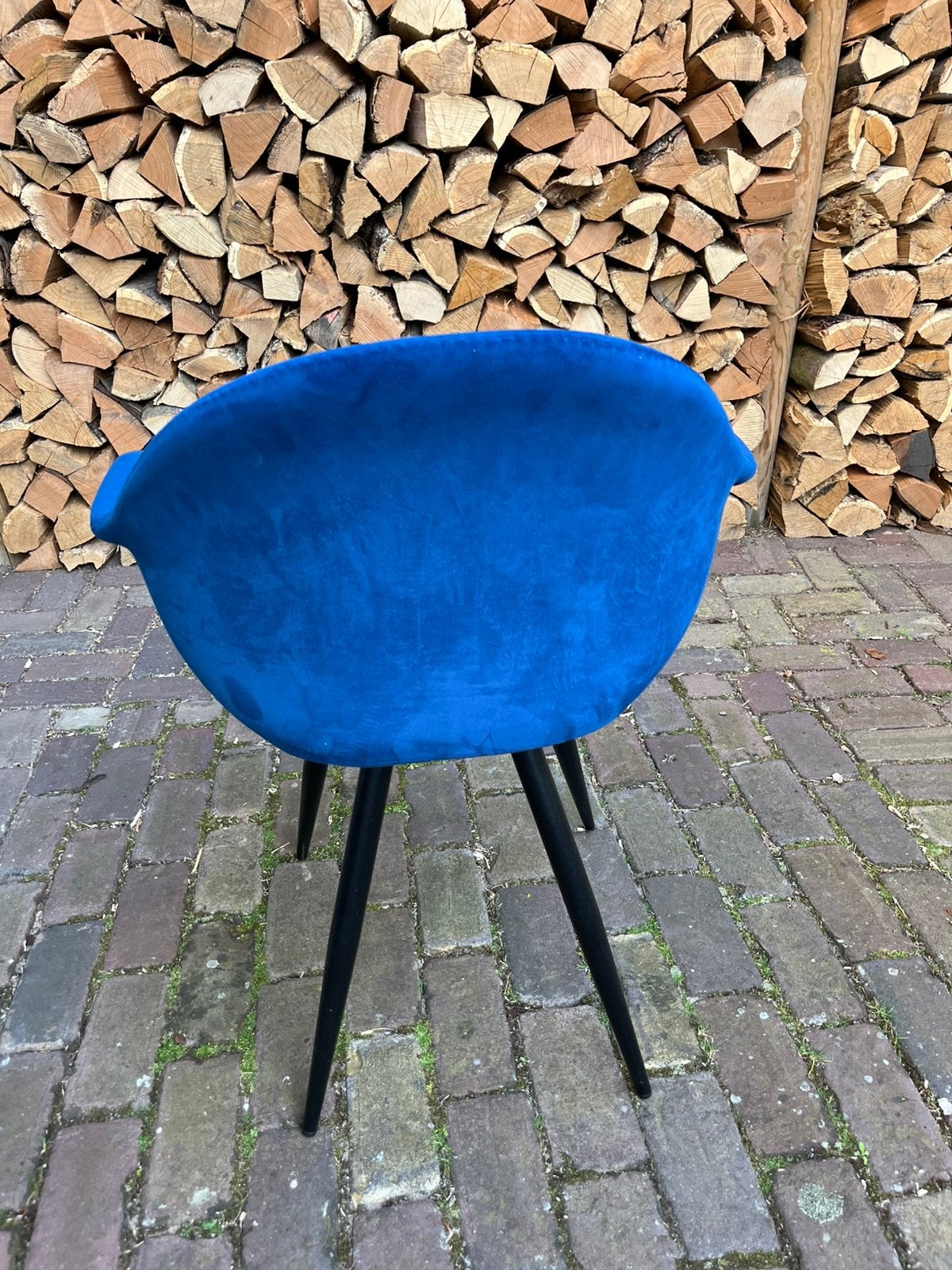 4 eetkamerstoelen, Ophalen, Blauw, Zo goed als nieuw, Vier
