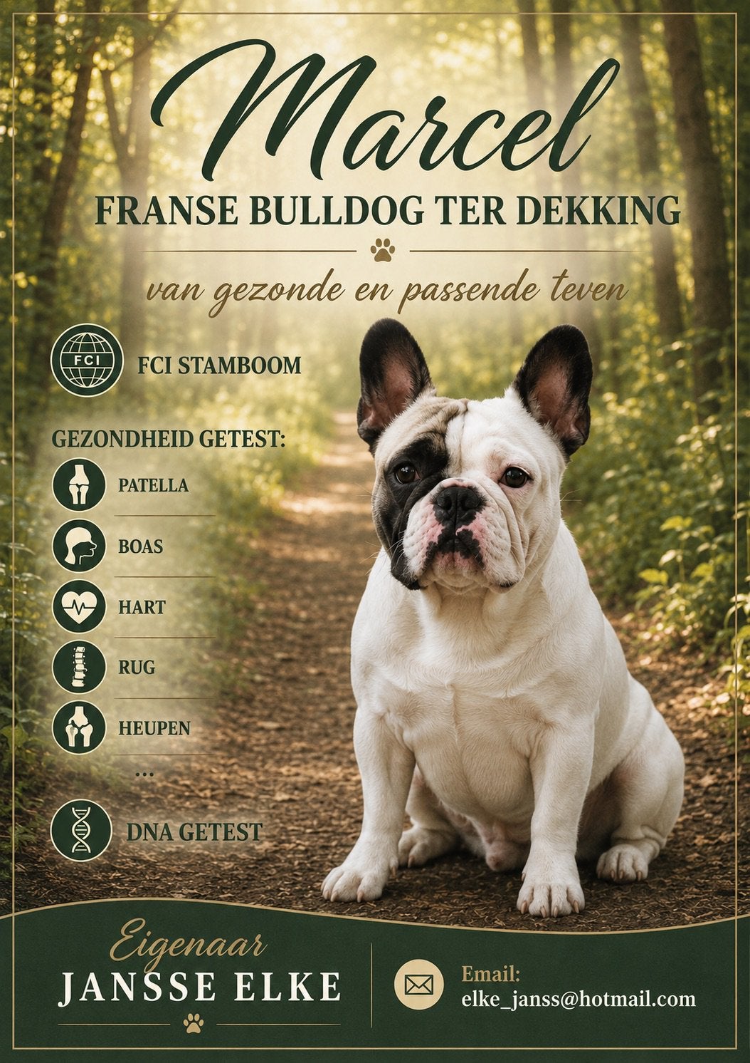 Franse bulldog ter dekking met FCI stamboom, België, Particulier, Reu, 1 tot 2 jaar