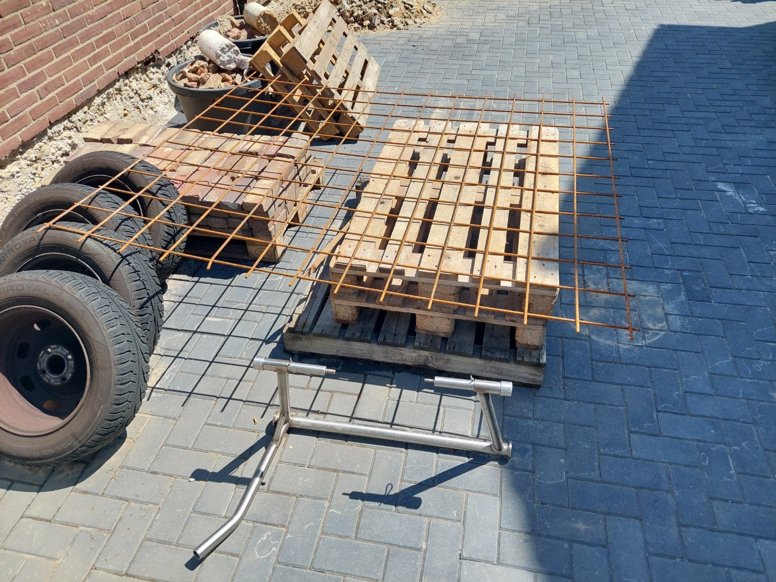 Halve Bouwstaalmat 200X180 cm, Tuin en Terras, Ophalen, Nieuw, Hout