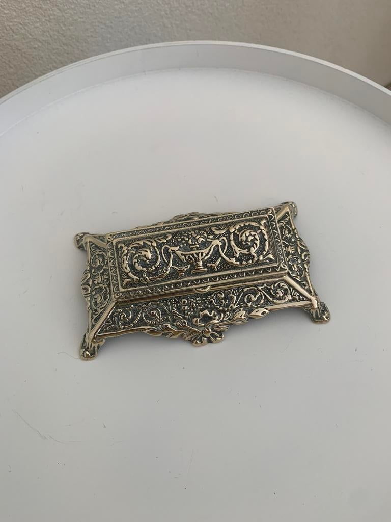 Antiek koperen postzegelbakje, Antiek en Kunst, Ophalen of Verzenden, Koper