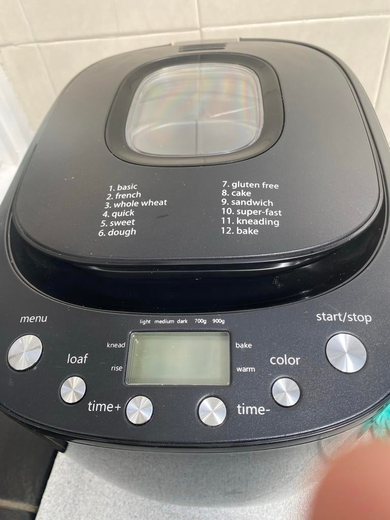 Broodbakmachine met 12 programma's en timer, Witgoed en Apparatuur, Broodbakmachines, Met timer, 800 tot 1200 gram deeg, Nieuw