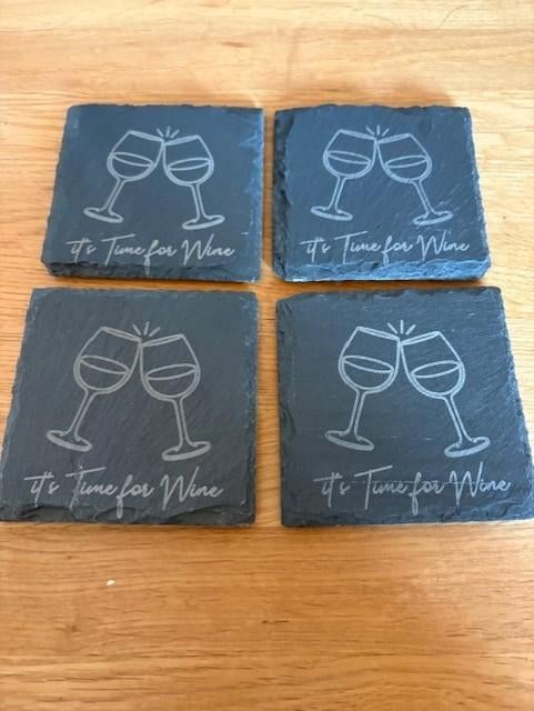 time for wine onderzetters - eigen ontwerp mogelijk, Ophalen of Verzenden, Nieuw, Glas of Kopje