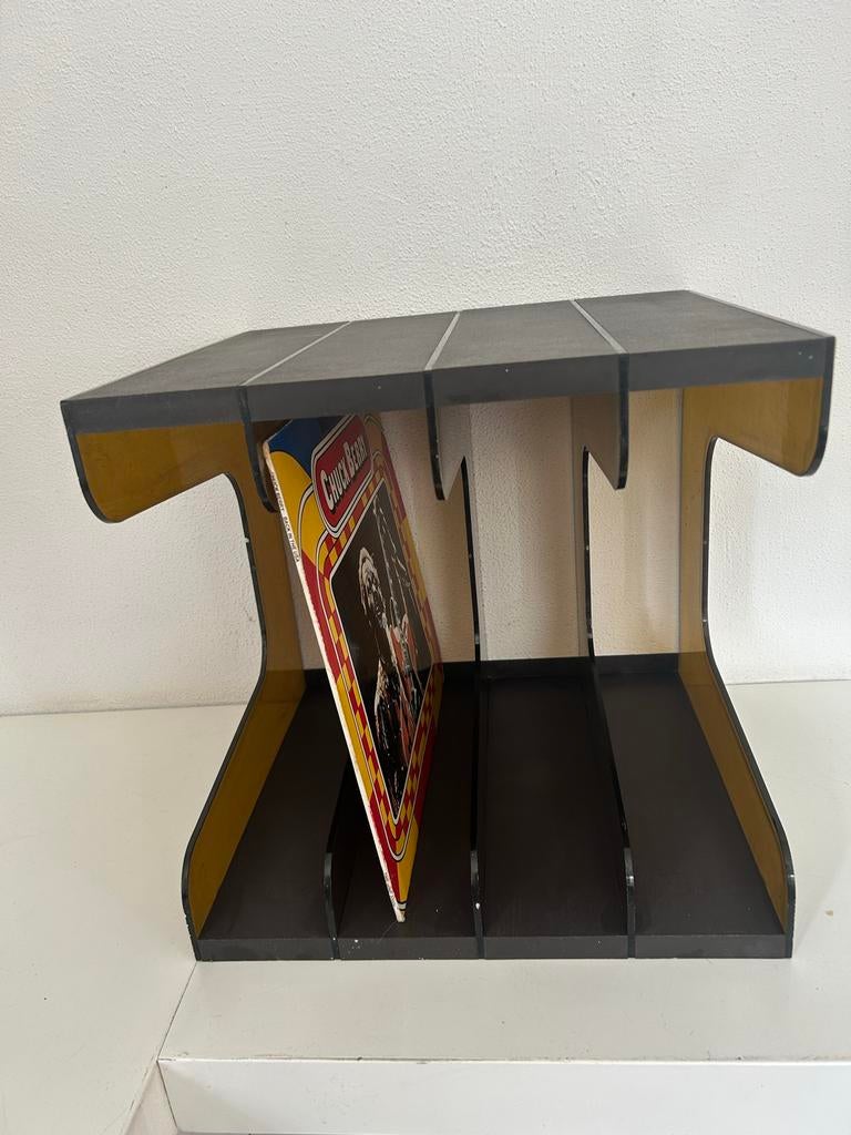 Vintage LP bak / platenrek - Plexiglas, Ophalen of Verzenden, Gebruikt