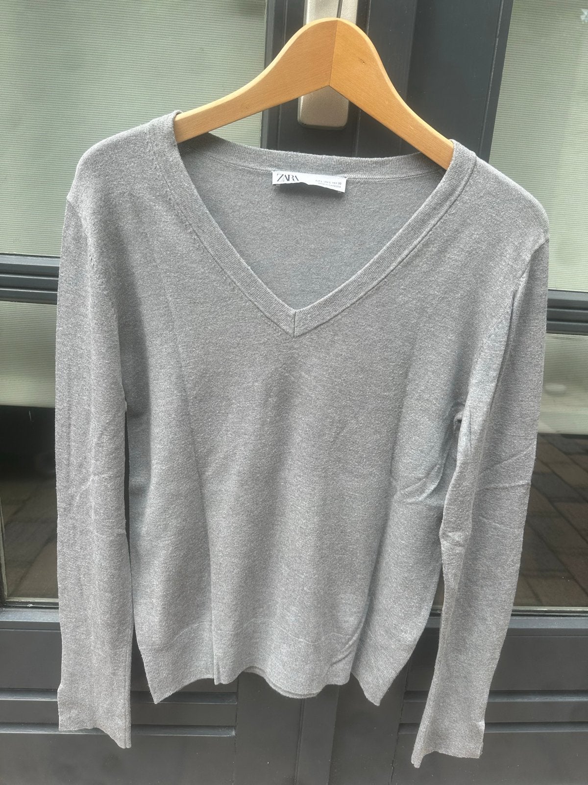 Zara V-hals trui grijs maat L, Kleding | Dames, Ophalen of Verzenden, Zo goed als nieuw, Maat 42/44 (L), Grijs