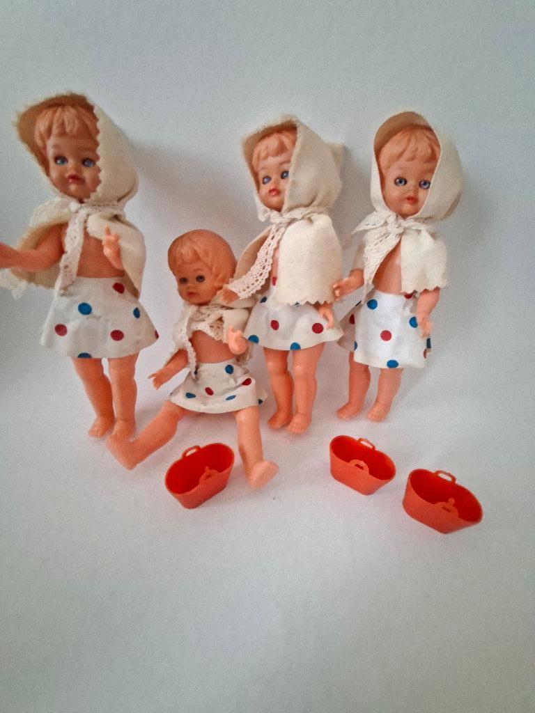 4 oude celluloid popjes met slaapoogjes (505), Ophalen of Verzenden