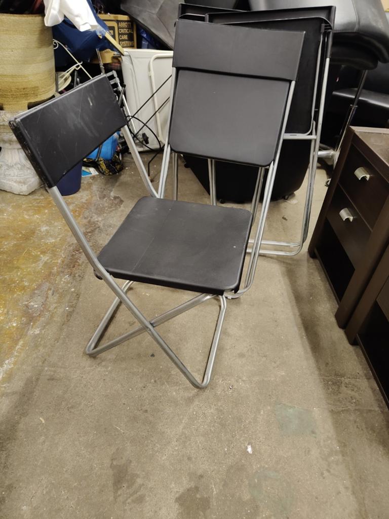 4x IKEA Jeff Klapstoelen - Zwart, Huis en Inrichting, Stoelen, Ophalen, Gebruikt, Zwart, Modern, Praktisch