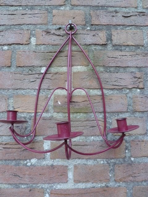 Kaarsenhanger voor 3 kaarsen. Binnen-buiten op te hangen., Ophalen of Verzenden, Gebruikt