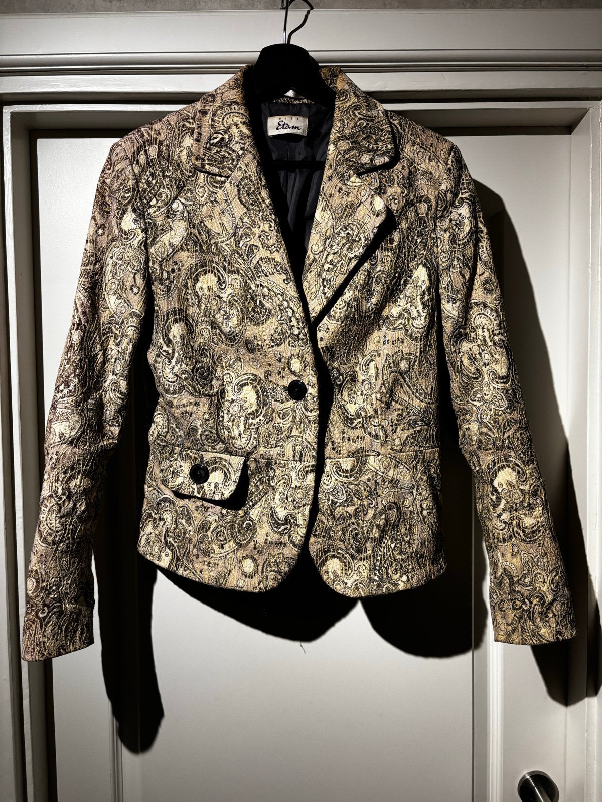 > Miss Etam blazer, beige/grijs, maat 40, Maat 38/40 (M), Beige, Ophalen of Verzenden, Zo goed als nieuw