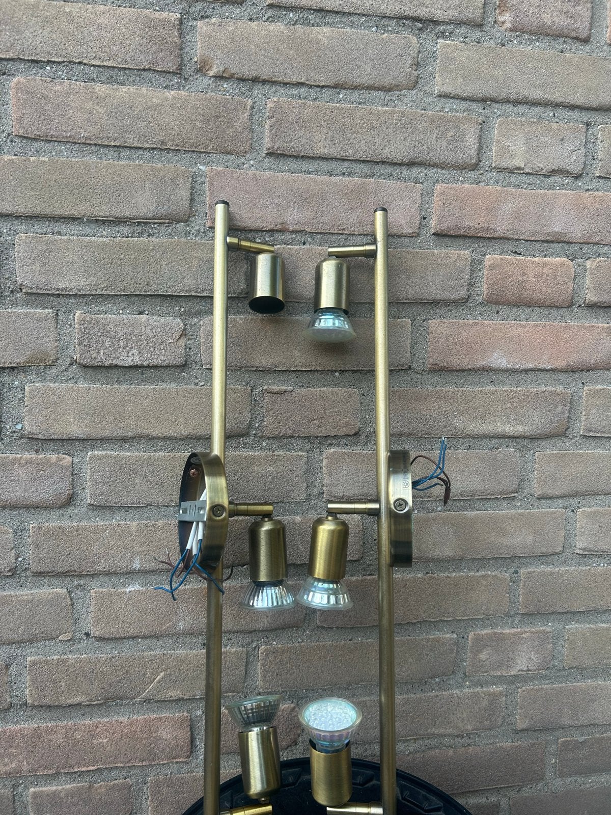 2x Lampen, messingkleurig, met GU10 fitting, Overige merken, Gebruikt, GU10, Goud