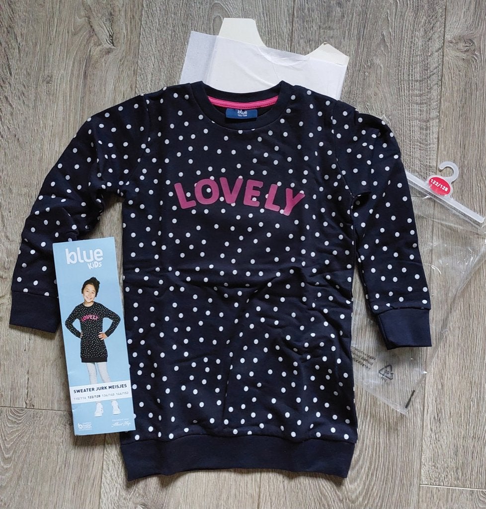 NIEUW: sweater jurk meisje 122-128, Ophalen of Verzenden, Nieuw, Jongen of Meisje