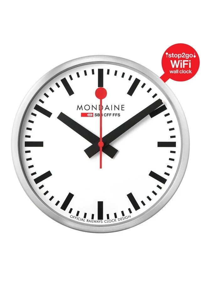 Mondaine klok, Wandklok, Wit, Analoog, Nieuw
