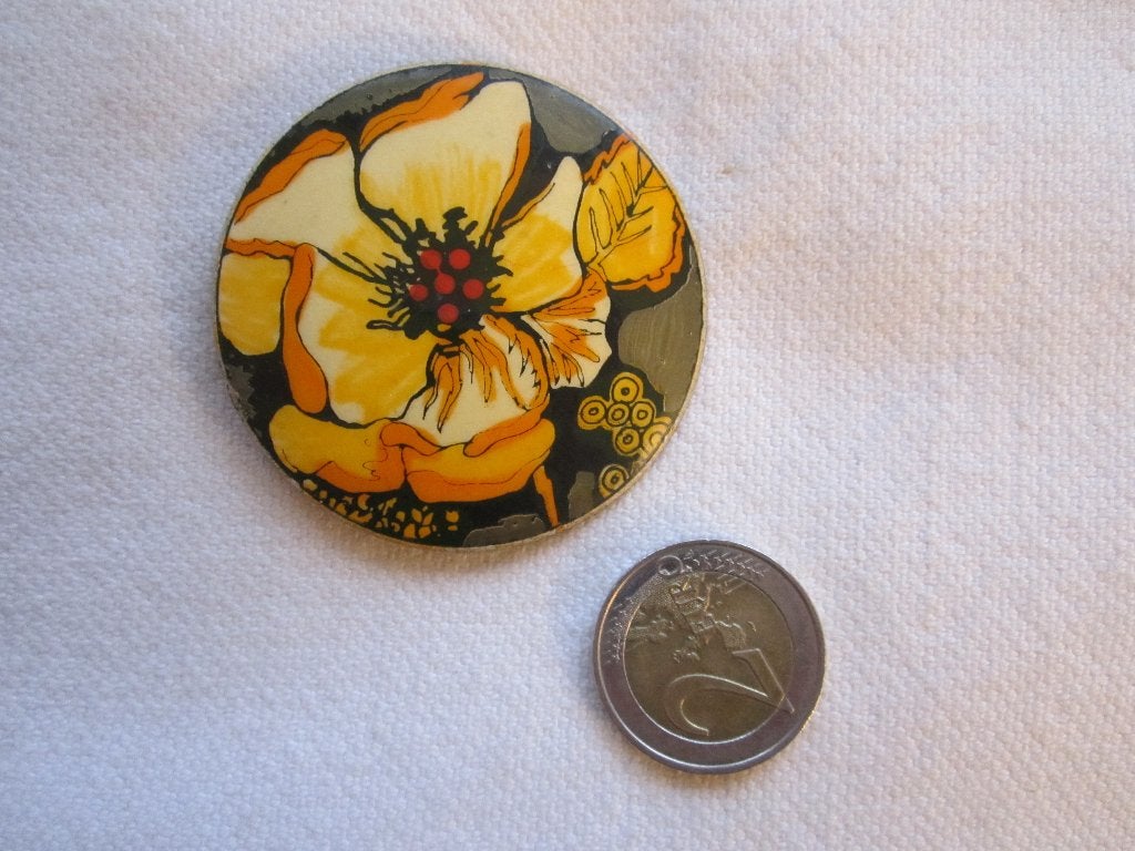 28.  Schitterende oude broche,  W.Germany, Ophalen, Overige materialen, Broche