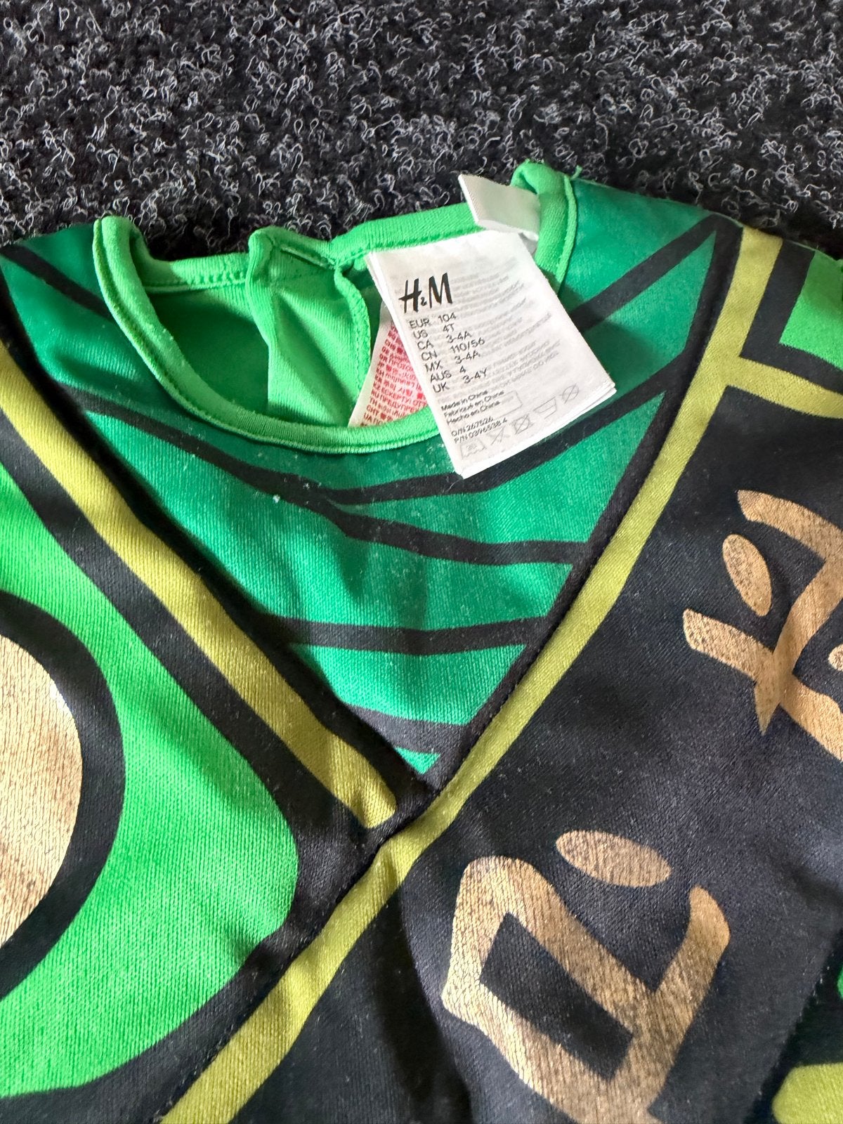 H&M Ninjago kostuum groen maat 104, Kinderen en Baby's, Ophalen of Verzenden, Gebruikt, Jongen, Overige typen