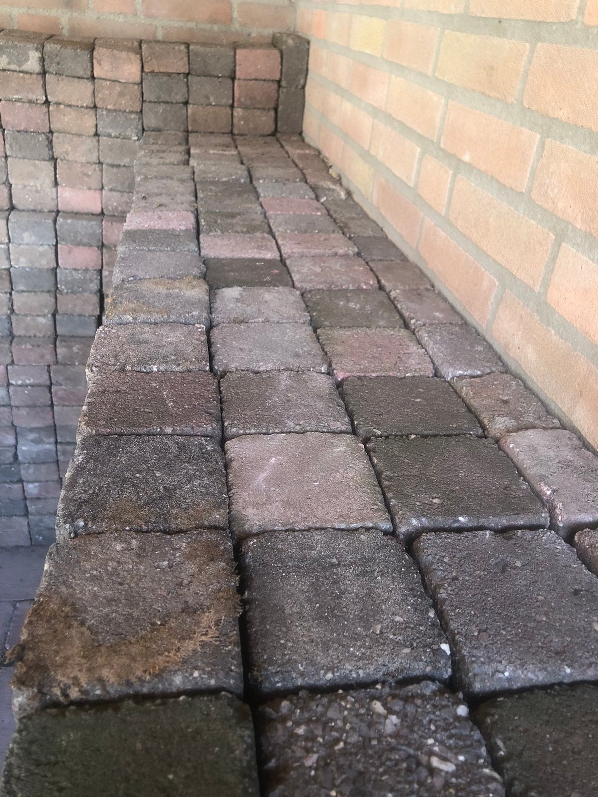 Getrommelde koppelstenen 10x10x6 cm, Tuin en Terras, Tegels en Klinkers, Ophalen, Zo goed als nieuw, 10 m² of meer, Beton