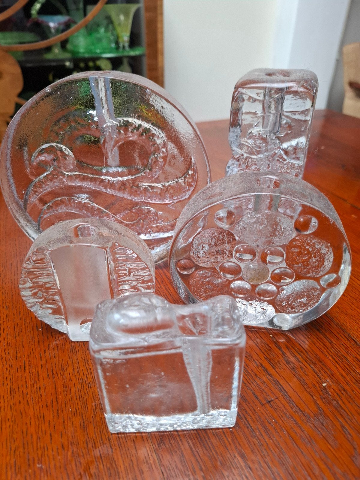 Verzameling vintage glazen solifleurs kandelaars, Ophalen of Verzenden