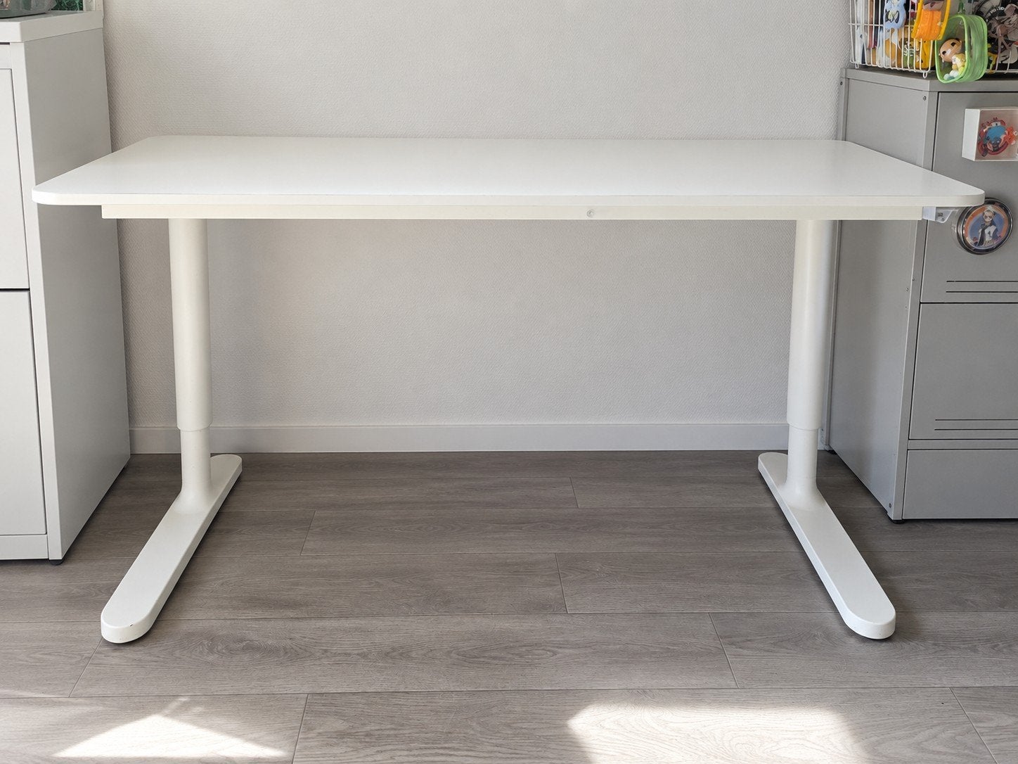 IKEA wit zit-sta bureau, Ophalen, Zit-sta bureau, Gebruikt, Spaanplaat of MDF